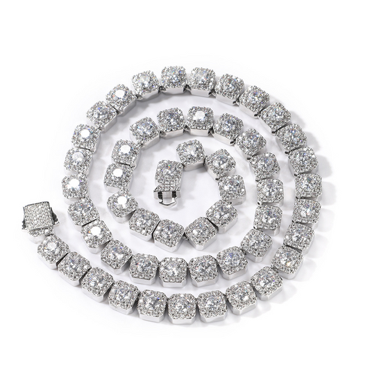 10mm CZ Spring Buckle Tennis Chain