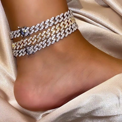 9mm Cuban Link Anklet CZ Chain