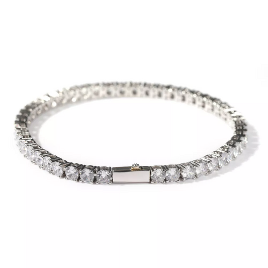 3mm 4mm Spring buckle cubic zirconia tennis bracelet