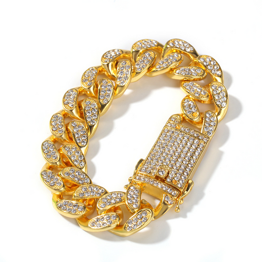 20mm Alloy Rhinstone Cuban Link Chain For Men