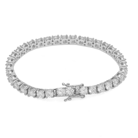 3mm 4mm 5mm iced out cubic zirconia tennis bracelet