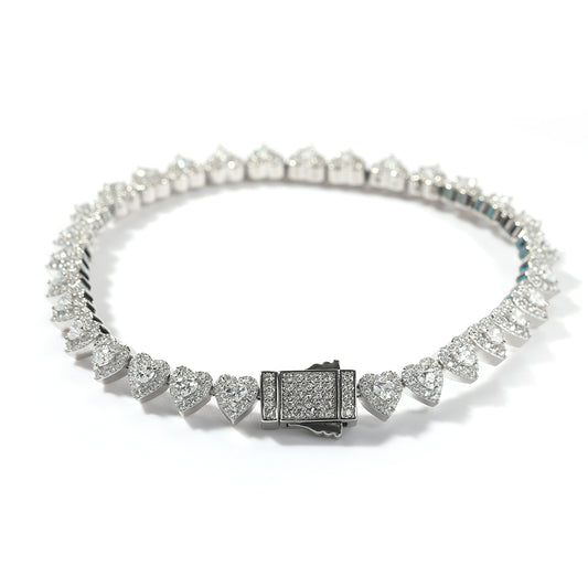 Bling Double Layer Heart Shape CZ Bracelet