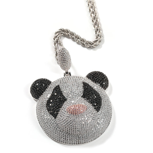 Iced Out Bling CZ Cute Bear Pendant